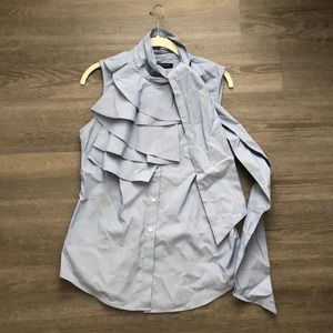 BR Sleeveless Button Up w/ collar detail